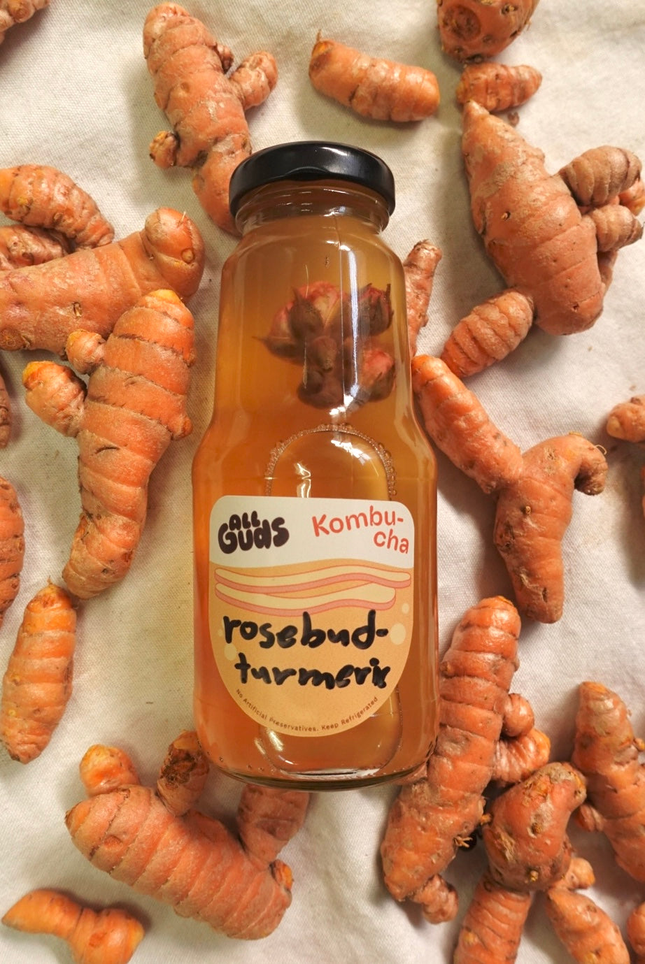 rosebud turmeric kombucha